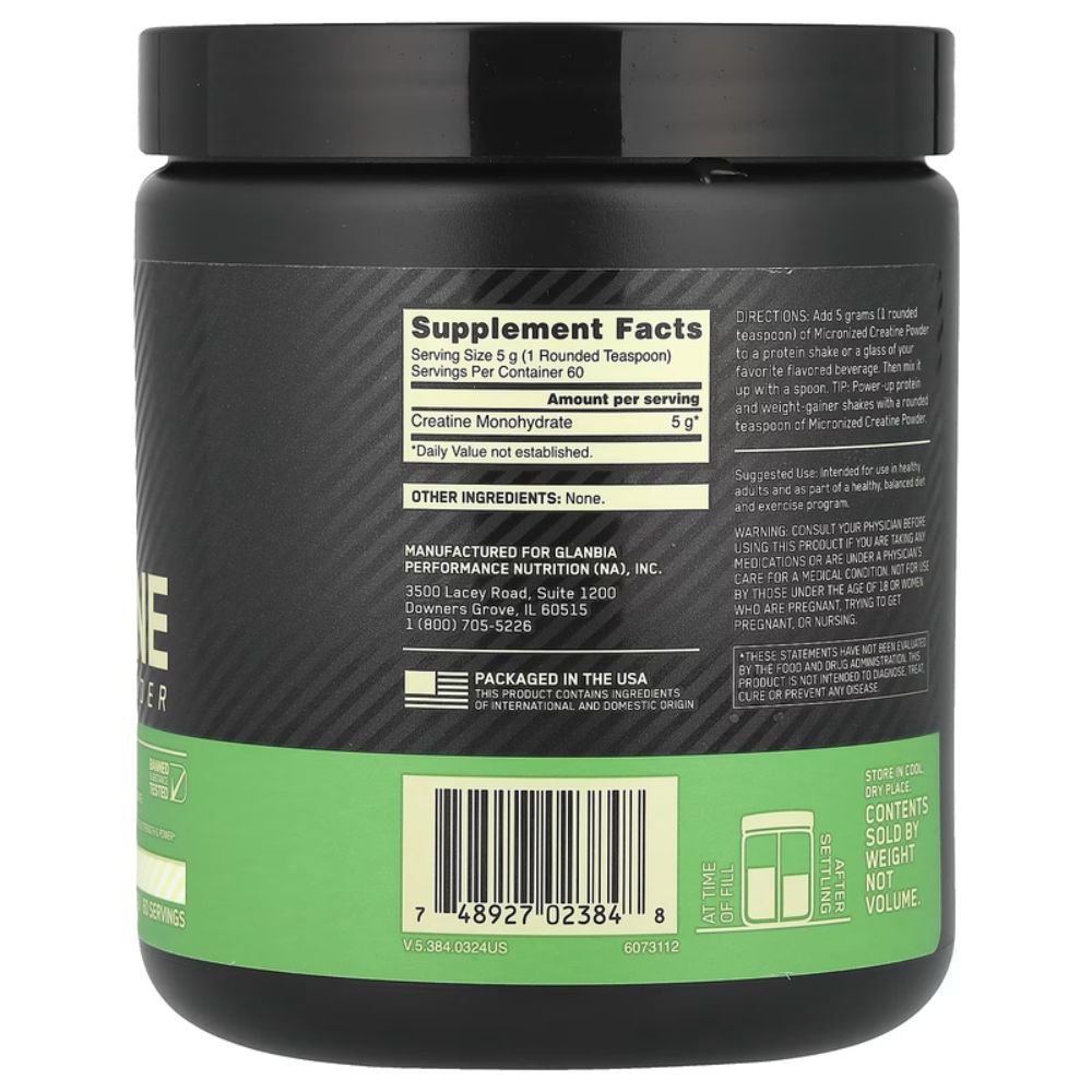 CRETINA MICRONIZADA 60SERVS OPTIMUM NUTRITION