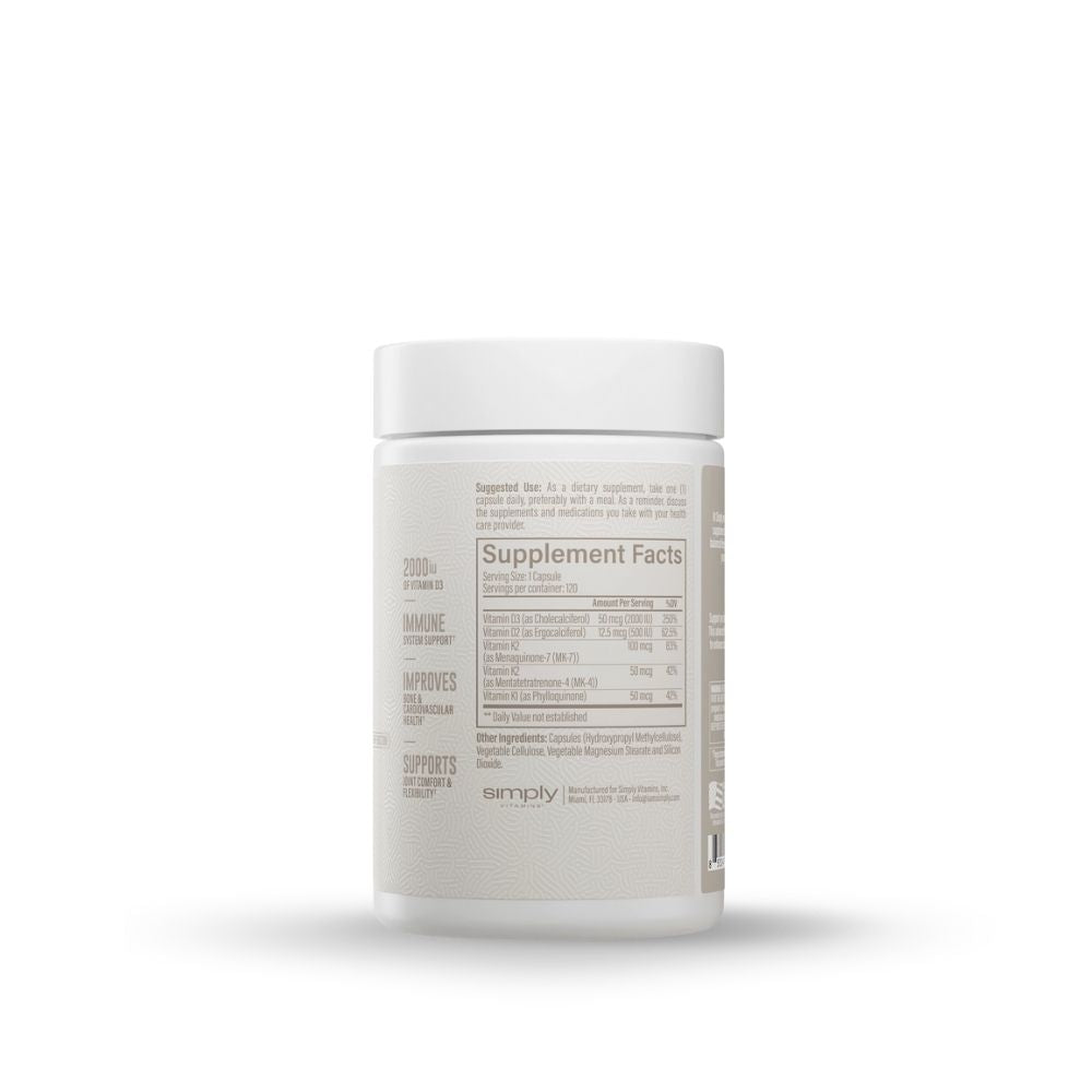 D3 + K2 SIMPLY 120 CAPSULAS