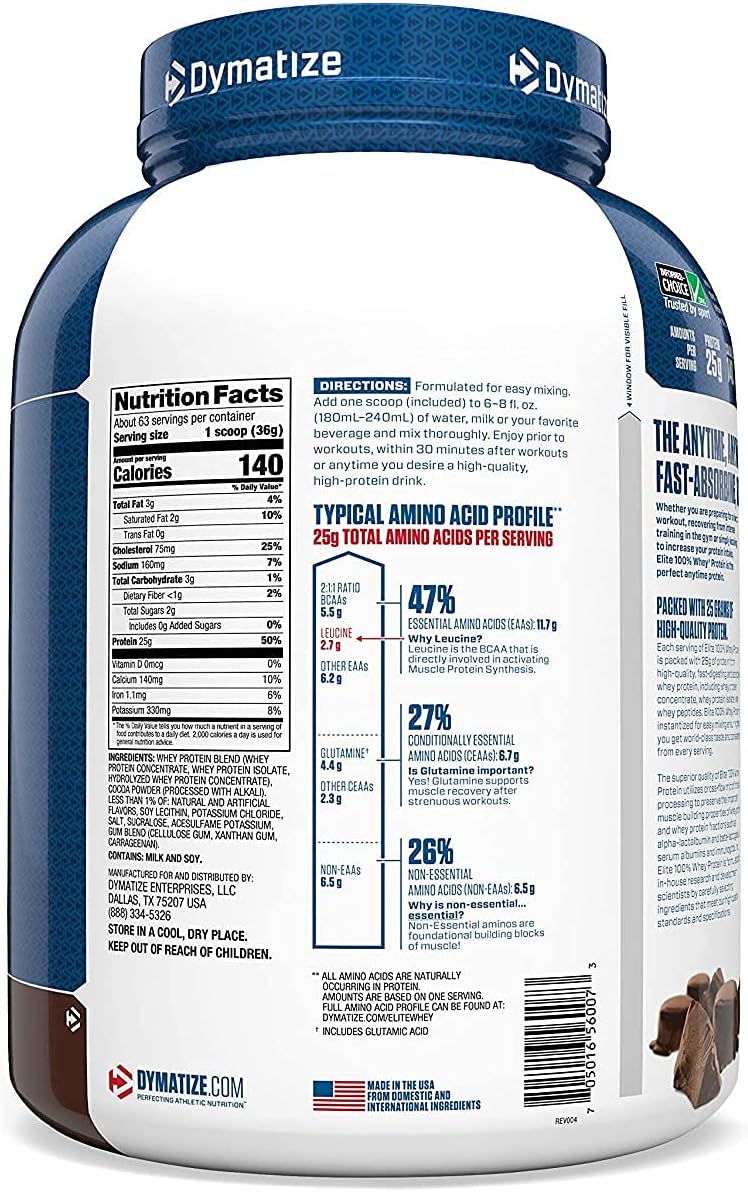 WHEY PROTEIN ELITE DYMATIZE 67 SERVED 5LBS (2.3KG)