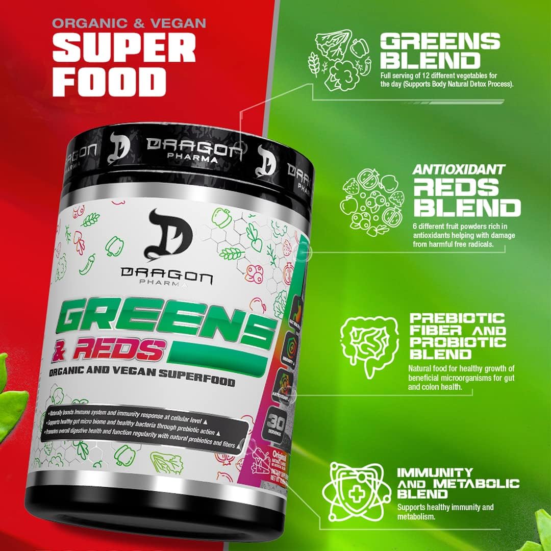 GREENS & REDS DRAGON PHARMA 30 SERVING 360g