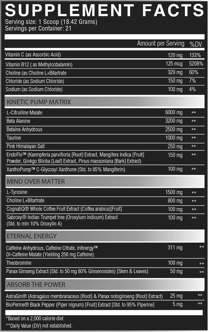 PREWORKOUT KROBAA MIND BENDING NUTRIFITT 21 SERVIDAS 13.75 ONZ