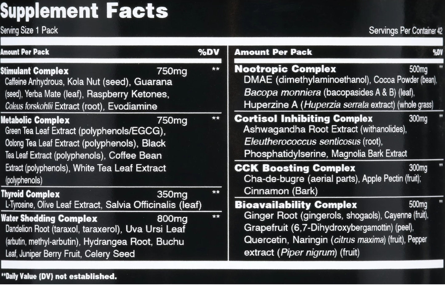 QUEMADOR TERMOGENICO ANIMAL CUTS 42 SOBRES