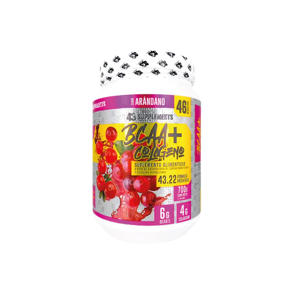 BCAA+COLAGENO+ACIDO FOLICO 43 SUPPLEMENTS 46 SERVIDAS 700GRS.