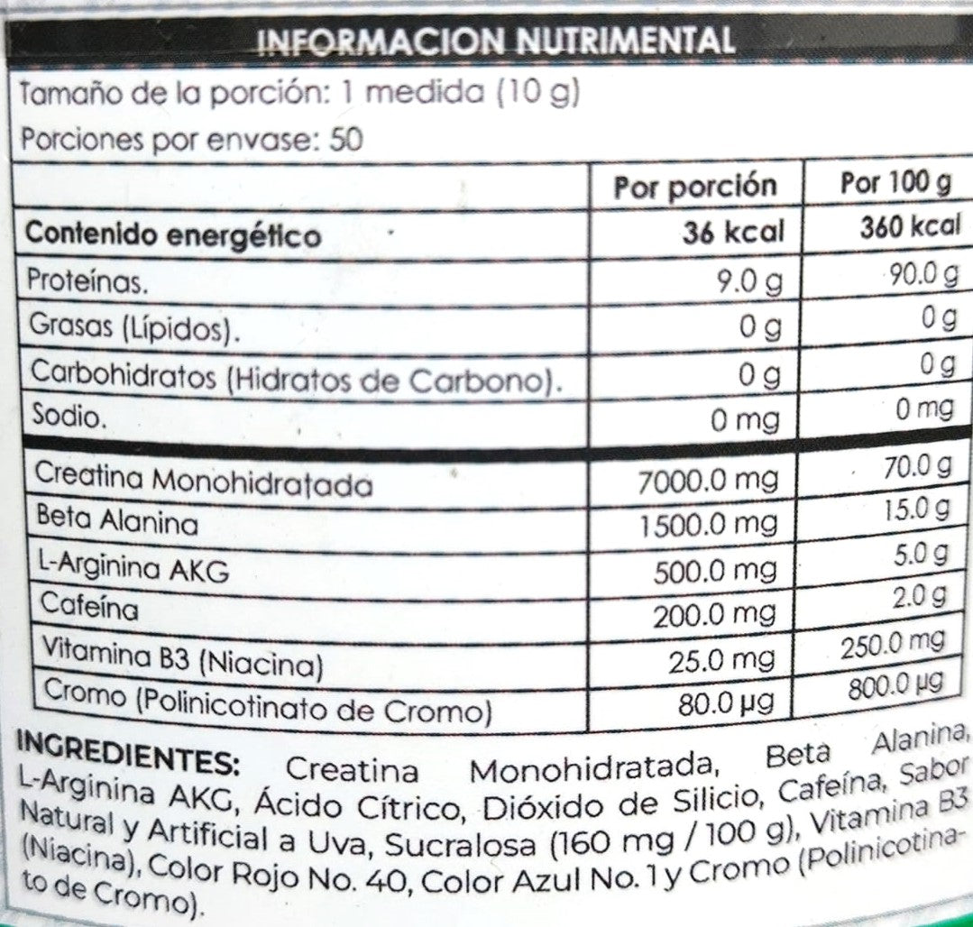 CREA PLUS WEL ALL 50 SERVINGS 500G. (1.10 LBS)