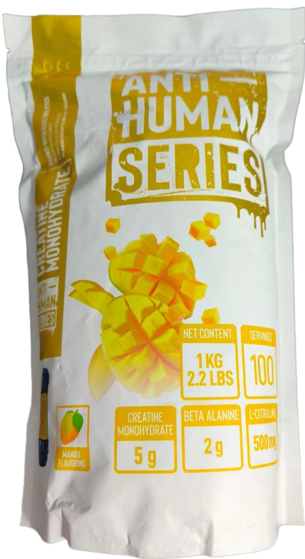 CREATINE MONOHYDRATE ANTI-HUMAN SERIES BAG 100 SERVED 1KG. (2.2LBS)