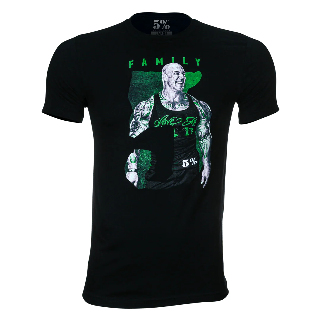 PLAYERA 5% FAMILY, BLACK T-SHIRT