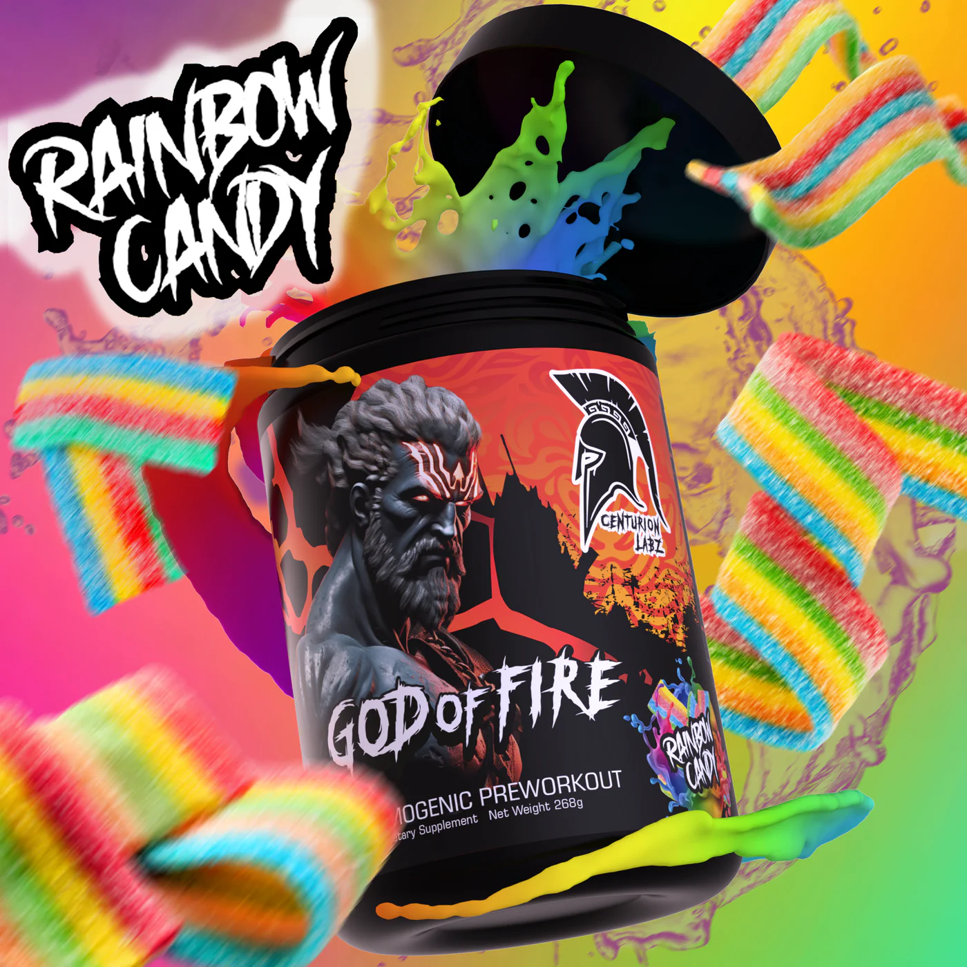 PREWORKOUT GOD OF FIRE CENTURION LABZ 25 SERVIDAS 327.5 GRMS