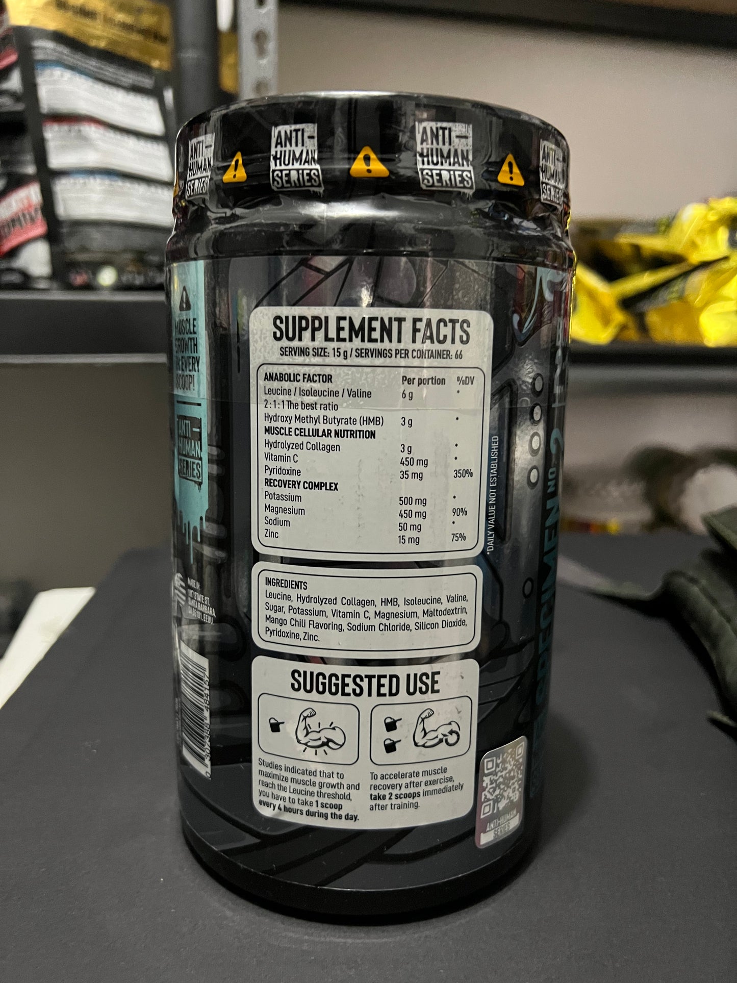 BCAA 2:1:1 SPECIMEN No. 02 ANTI-HUMAN 66 SERVIDAS 1KG. (2.2 LBS)