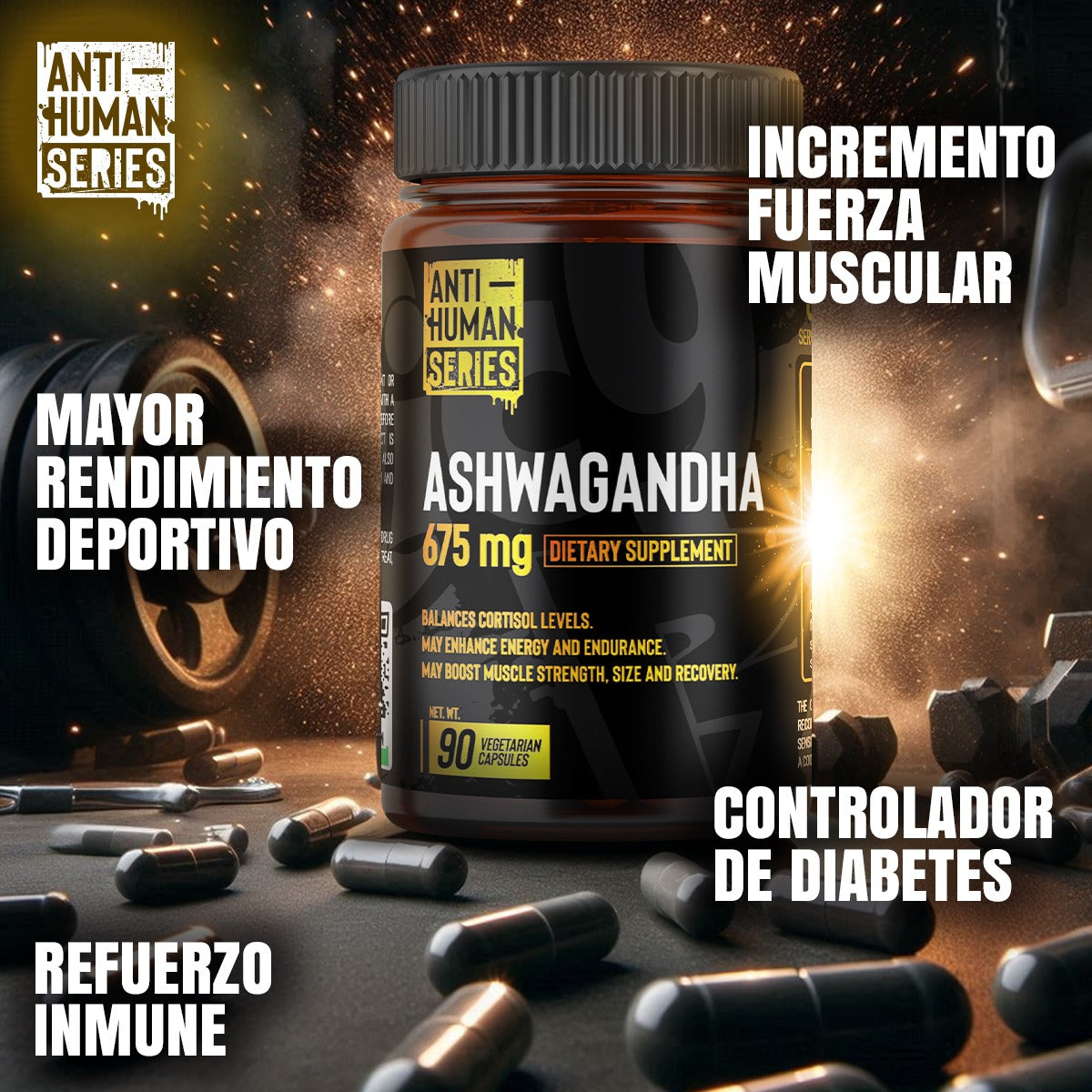 ASHWAGANDHA ELITE ANTI-HUMAN 90 CAPSULAS