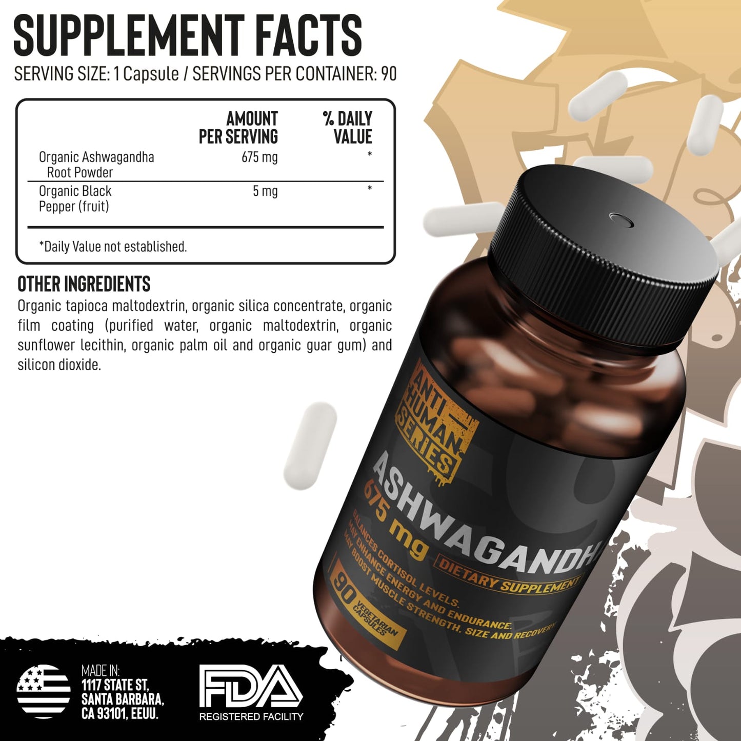 ASHWAGANDHA ELITE ANTI-HUMAN 90 CAPSULAS