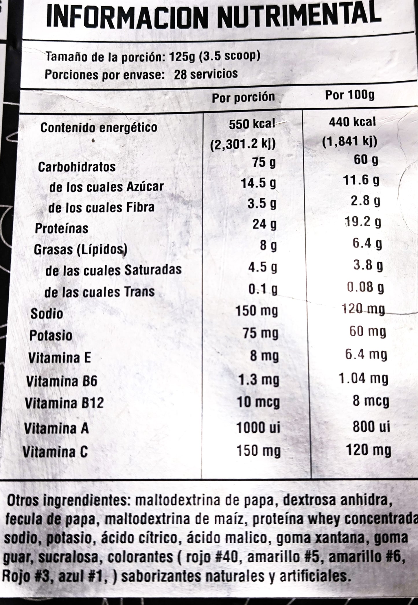 WILD MASS GAINER BLACKBEAR BOLSA 28 SERVIDAS 7.9 LBS. (3.5 KG)