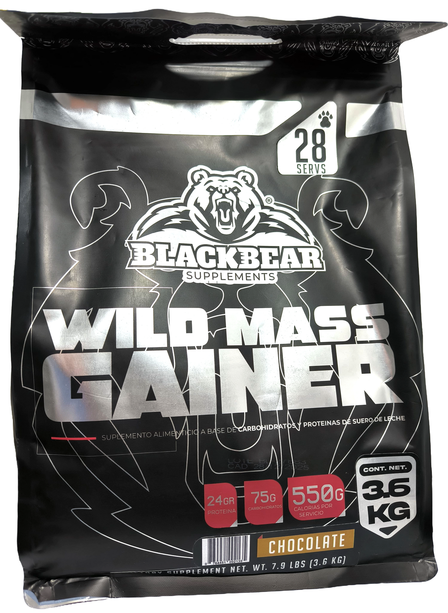 WILD MASS GAINER BLACKBEAR BOLSA 28 SERVIDAS 7.9 LBS. (3.5 KG)