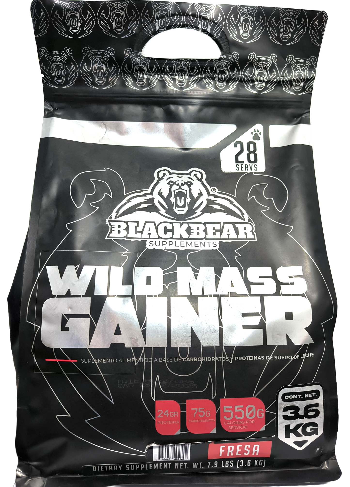 WILD MASS GAINER BLACKBEAR BOLSA 28 SERVIDAS 7.9 LBS. (3.5 KG)