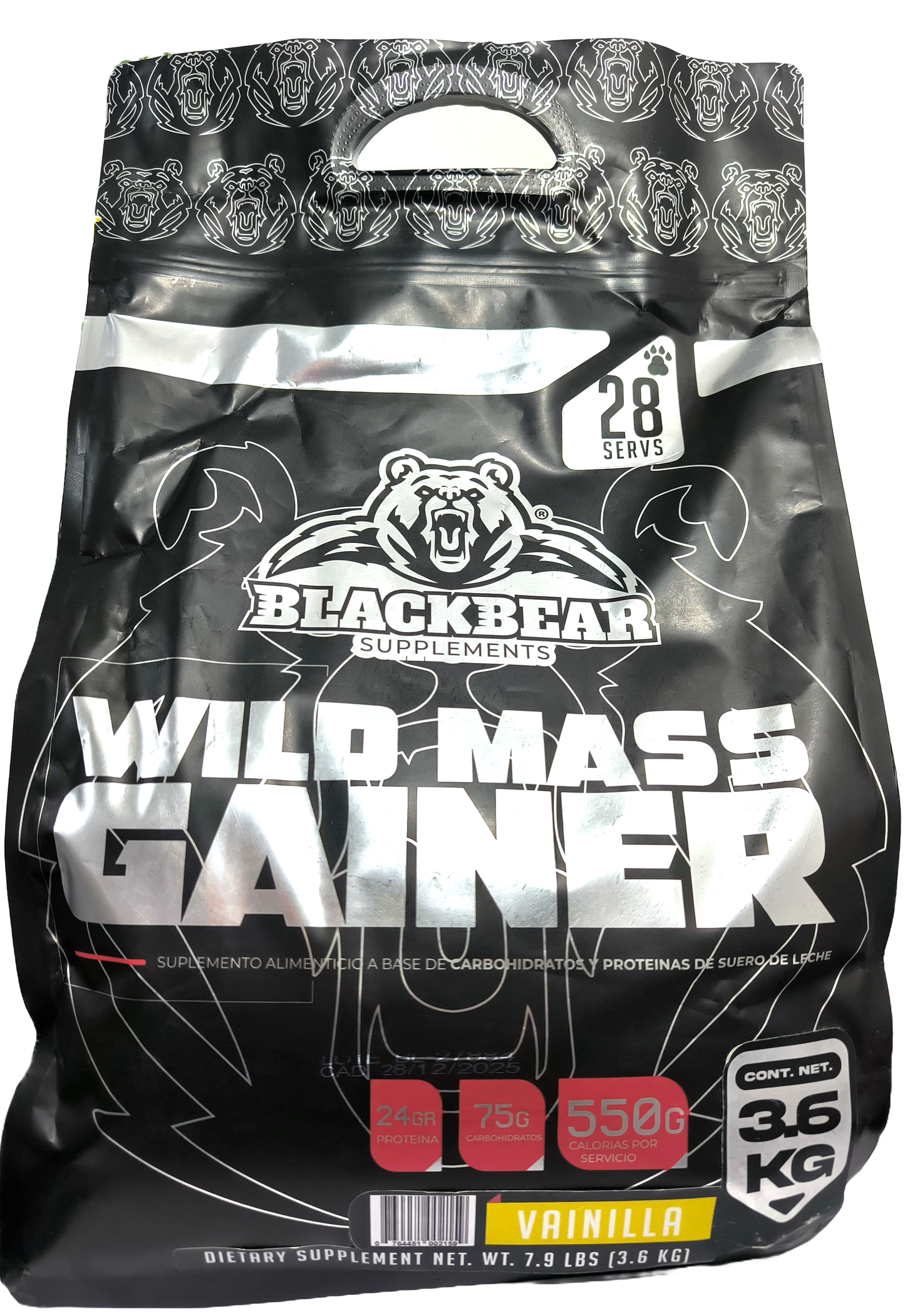 WILD MASS GAINER BLACKBEAR BOLSA 28 SERVIDAS 7.9 LBS. (3.5 KG)