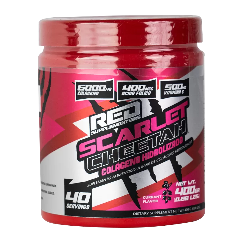COLAGENO HIDROLIZADO SCARLET CHEETAH RED LINE 40 SERVICIOS 400GRS.
