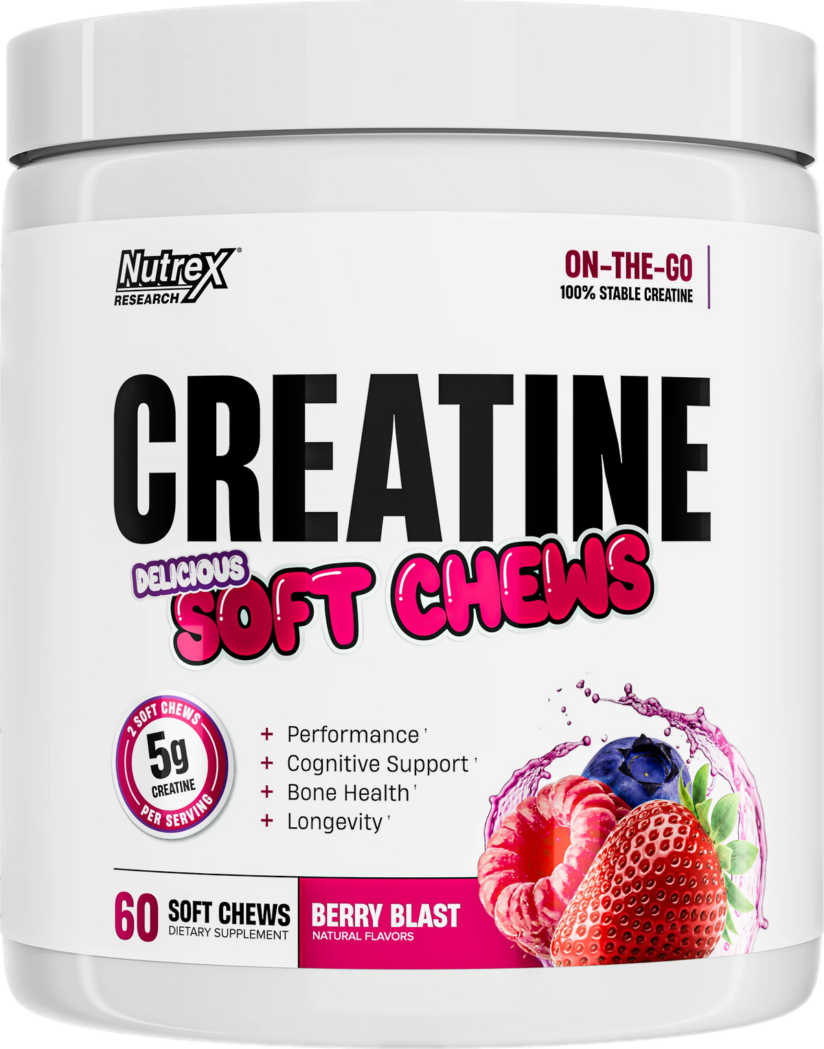 CREATINE DELICIOUS SOFT CHEWS NUTREX 60 GOMITAS 30 SERVICIOS