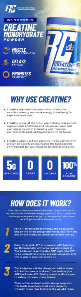 CREATINE XS NO FLAVOR RONNIE COLEMAN 400 SERVINGS 2 LBS. (1KG.)