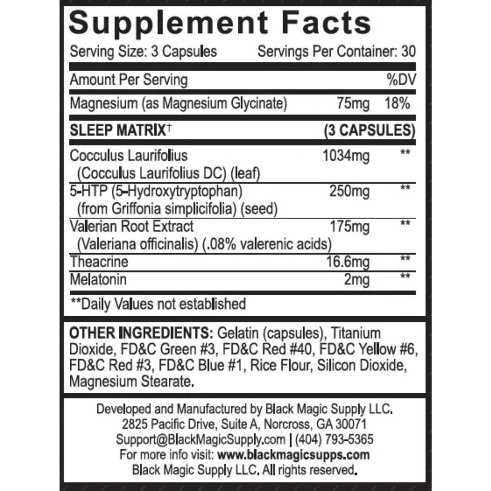 DUSK TO DAWN SLEEP FORMULA BLACK MAGIC 90 CAPSULAS