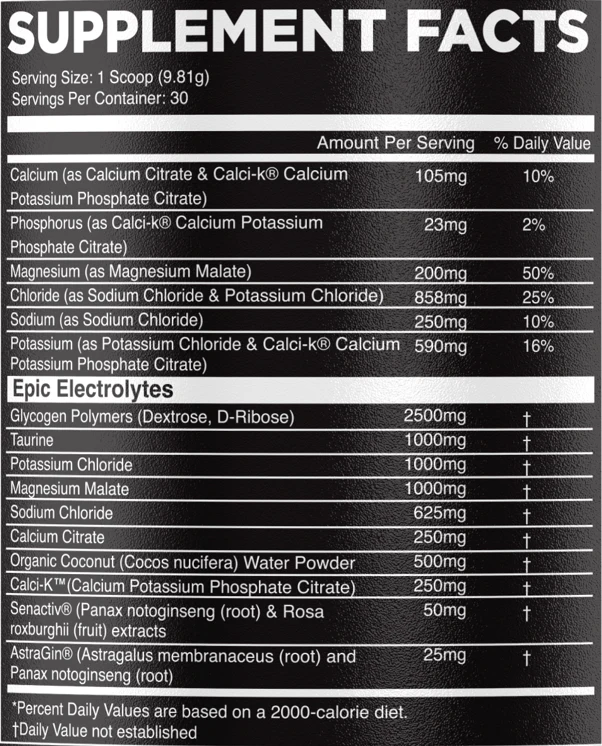 NUTRIFITT EPIC ELECTROLYTESS 30 SERVICIOS 294 GR