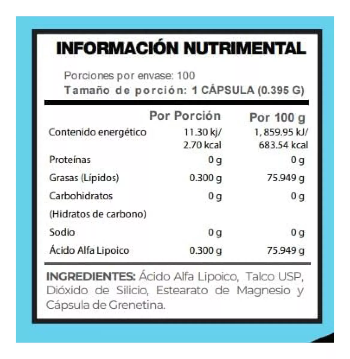 ACIDO ALFA LIPOICO ND EVOLUTION 100 CAPS