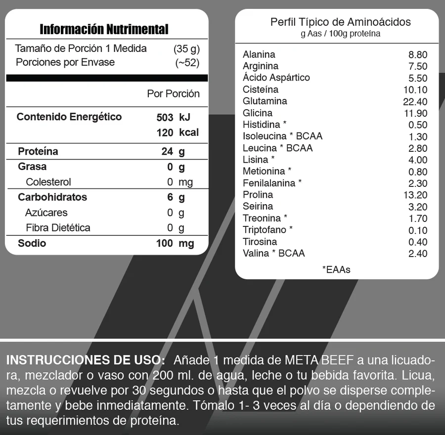 META BEEF META NUTRITION 52 SERVINGS
