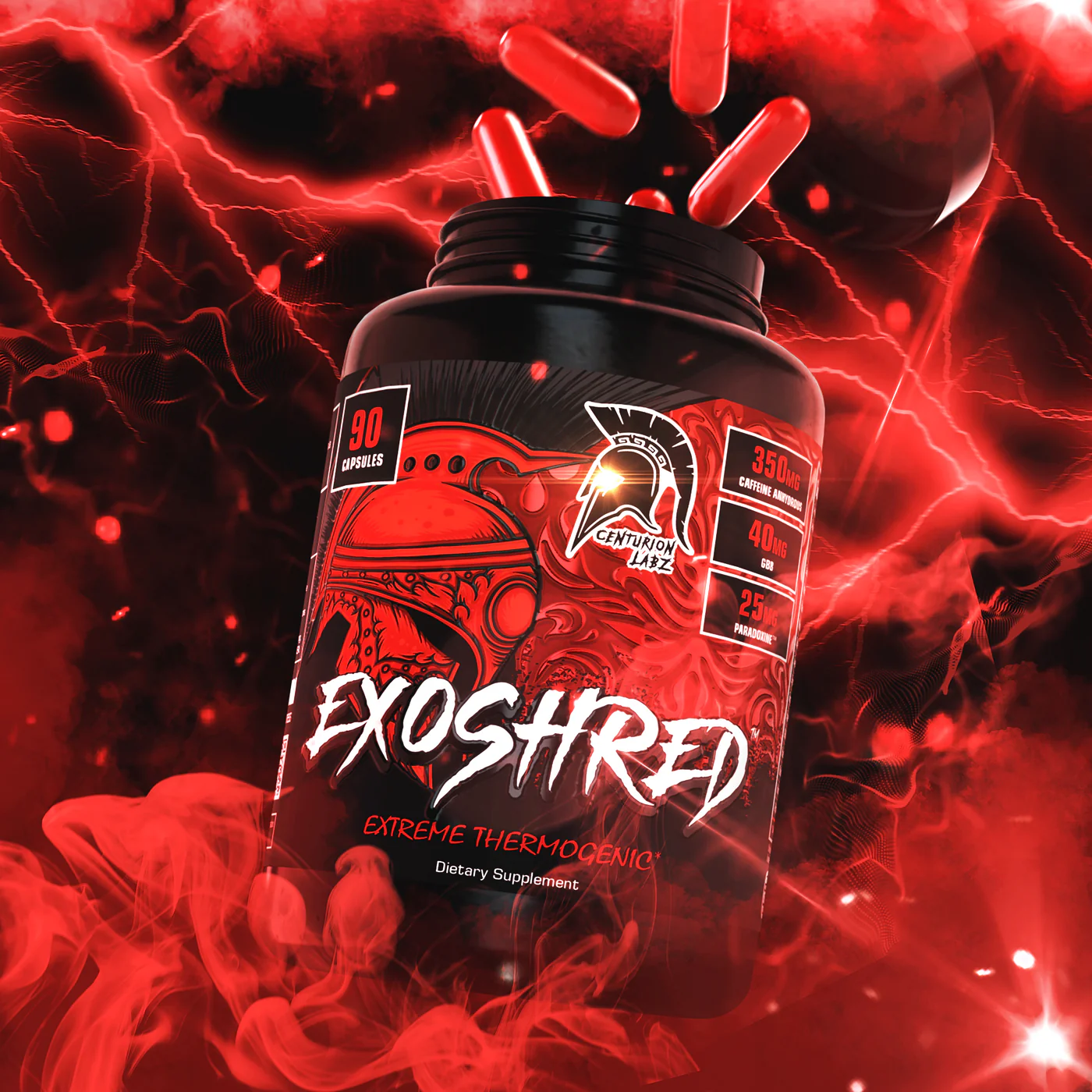 BURNER THERMOGENIC EXOSHRED EXTREME CENTURION LABZ 45 CAPSULAS