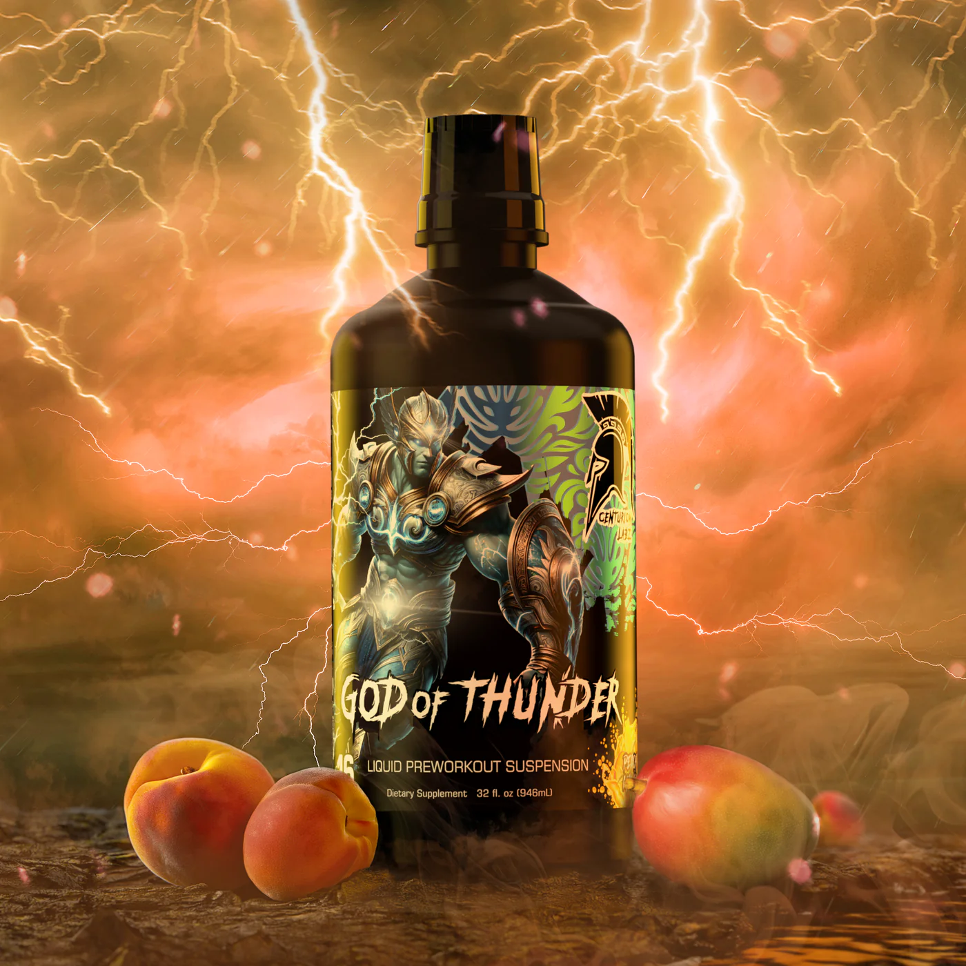 PREWORKOUT GOD OF THUNDER LIQUID SUSPENSION CENTURION LABZ 32oz