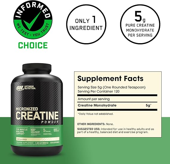 MICROMIZED CREATINE POWDER OPTIMUN NUTRITION 120 SERVS