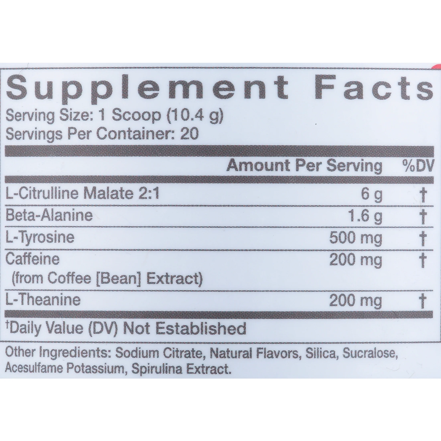 PRE ENTRENO ALANI NU 20 SERVICIOS