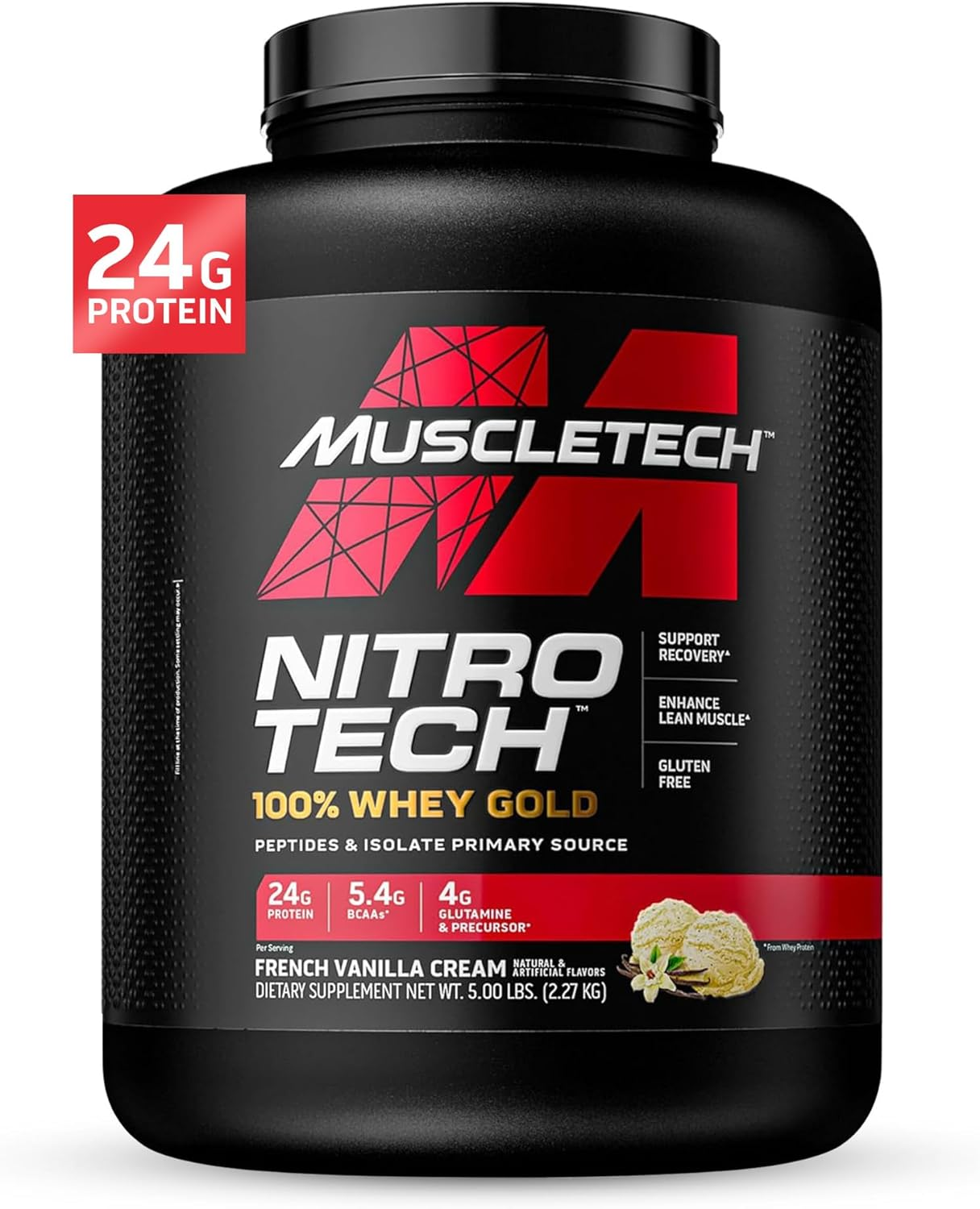 NITRO TECH 100% WHEY GOLD MUSCLETECH 60 SERVIDAS 2.29 KG (5.03 LBS)