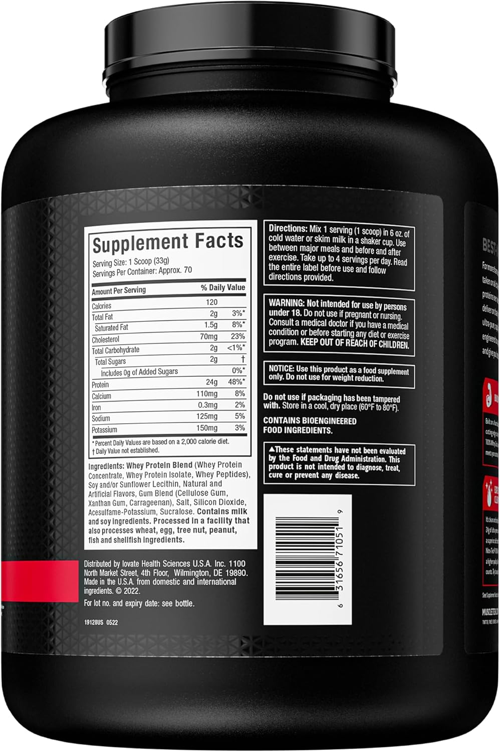 NITRO TECH 100% WHEY GOLD MUSCLETECH 60 SERVIDAS 2.29 KG (5.03 LBS)