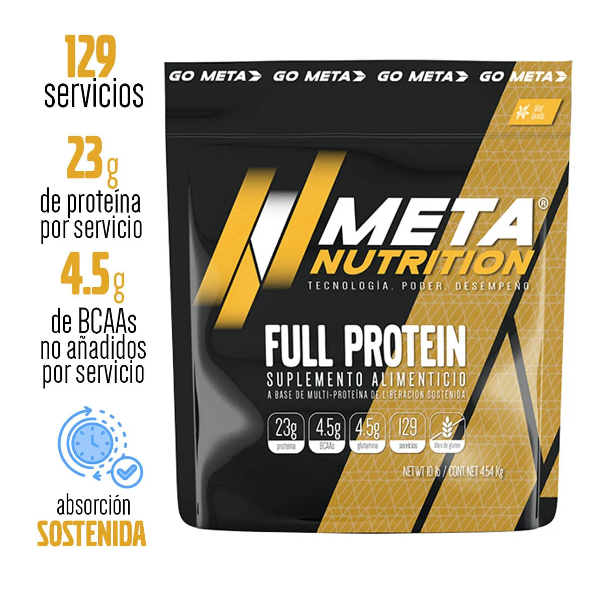 FULL PROTEIN META NUTRITION 10LBS 129SERVS