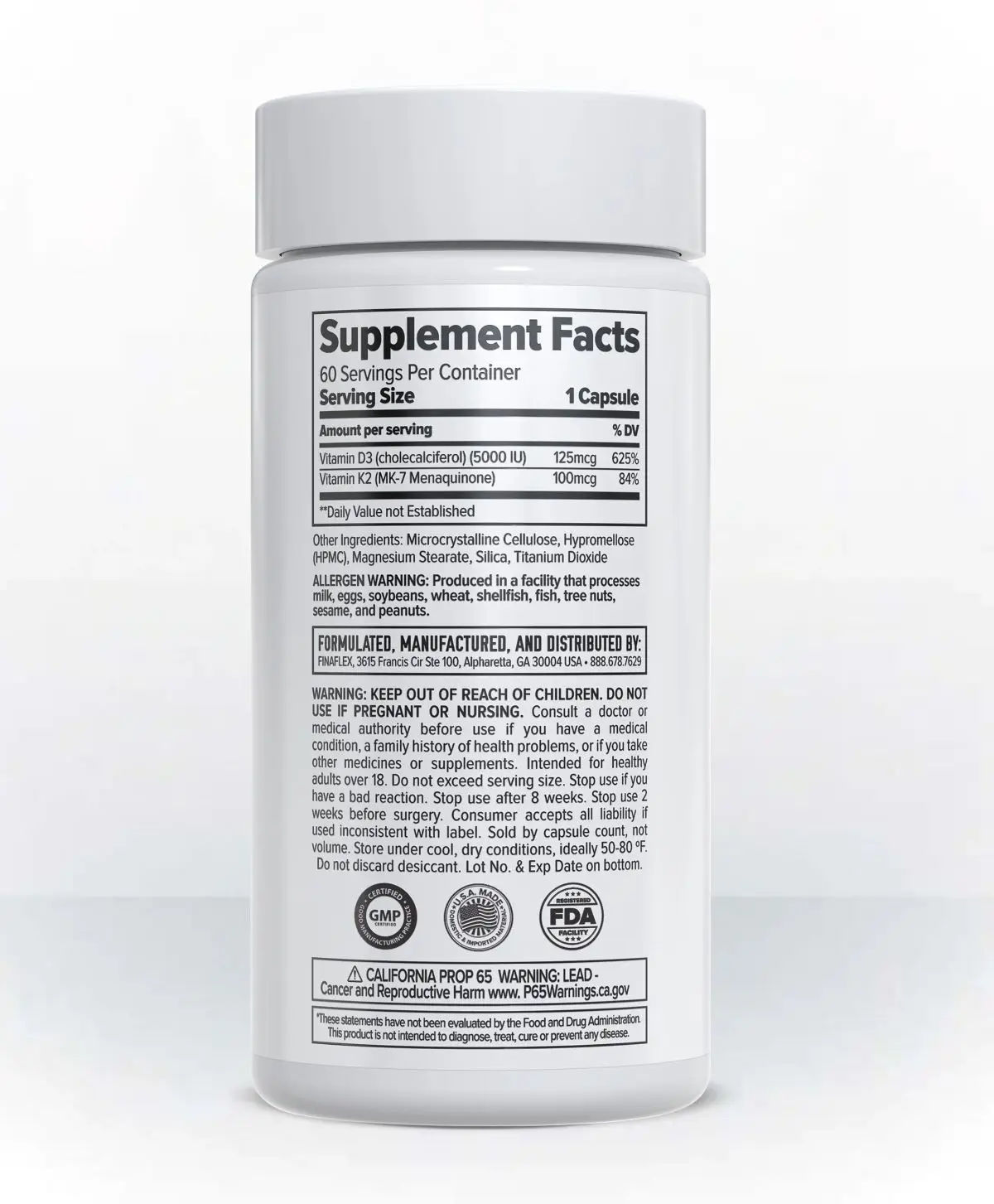 VITAMINA D3/K2 FINAFLEX 60SERVS