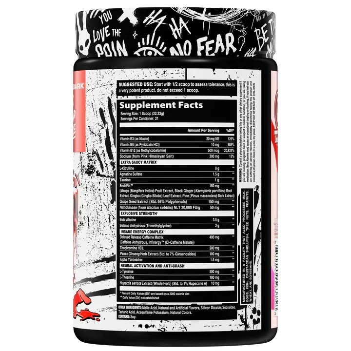 PRE ENTRENO INHUMAN EXTRA SAUCY AFTER DARK LABS 21 SERVICIOS 16.05OZ BOTE