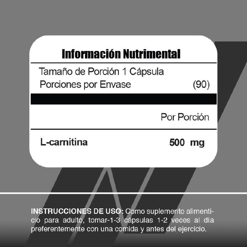 QUEMADOR L-CARNITINE+ META NUTRITION 90 CAPSULAS 500MG