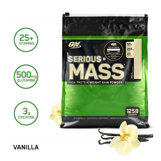 SERIOUS MASS OPTIMUN NUTRITION 16 SERVINGS 12 POUNDS (5.44 KG)