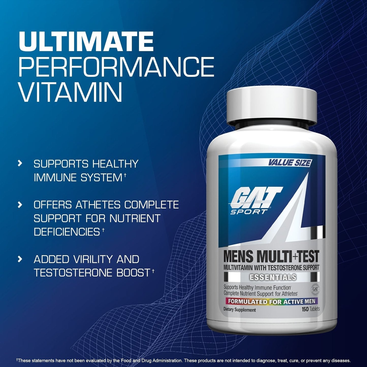 MENS MULTI+TES (Multivitamin with Testosterone Support) GAT SPORT 75 SERVICIOS/150 TABLETAS