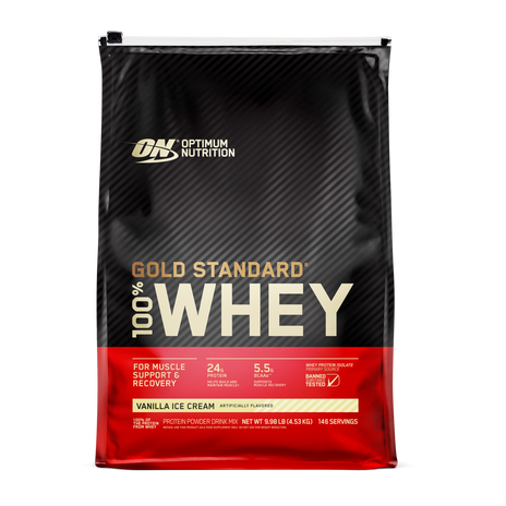 WHEY 100% GOLD STANDARD OPTIMUM NUTRITION 146 SERVES 9.98LBS. (4.53KG)