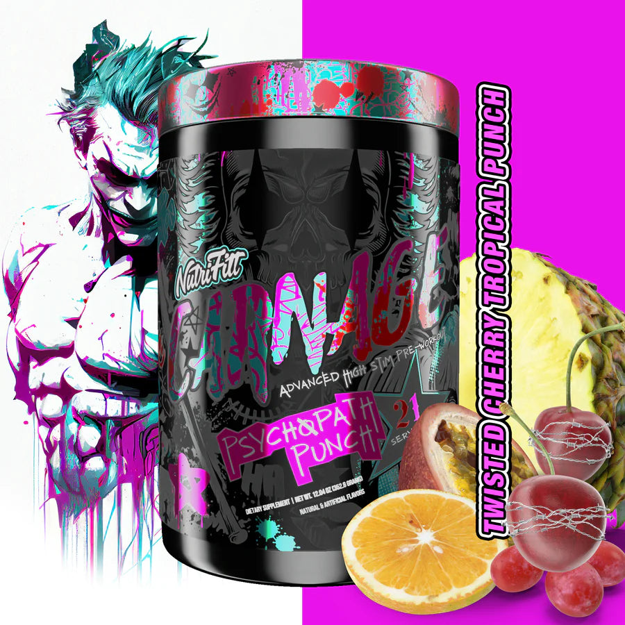 PREWORKOUT CARNAGE ADVANCED HIGH STIM NUTRIFITT 21 SERVIDAS 12.4 ONZ