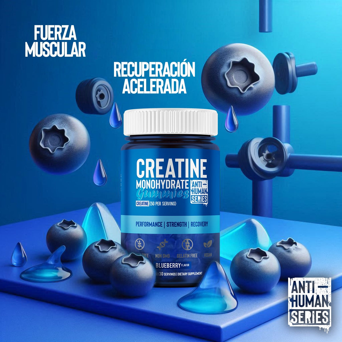 CREATINA MONOHIDRATADA ANTI-HUMAN 60 GOMITAS