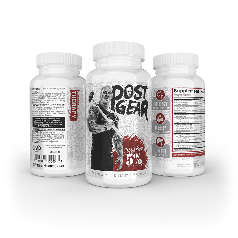 POST CYCLE THERAPY POST GEAR RICH PIANA 5% 240 CAPSULAS CON TURKESTERONE