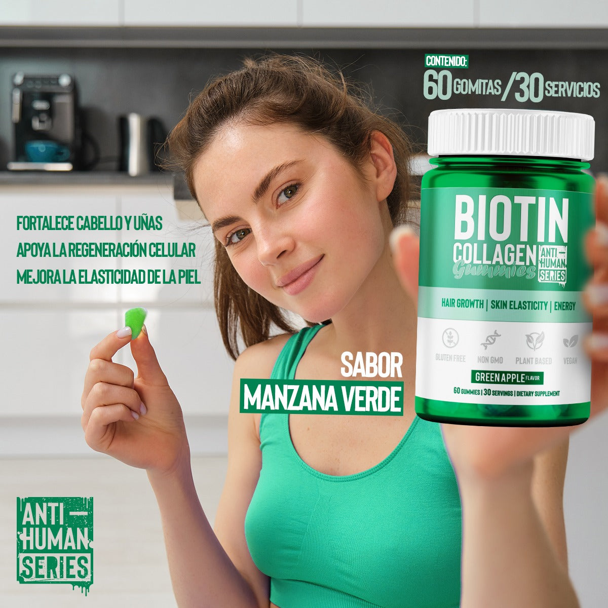BIOTIN COLAGENO ANTI-HUMAN 60 GOMITAS