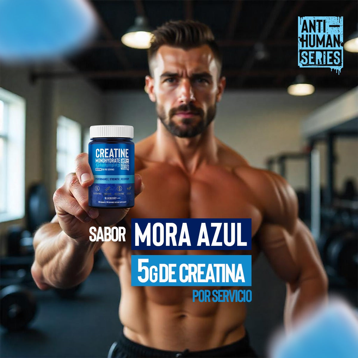 CREATINA MONOHIDRATADA ANTI-HUMAN 60 GOMITAS