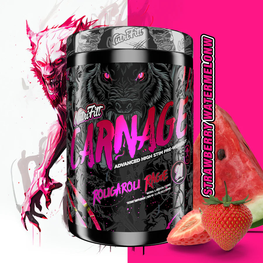 PREWORKOUT CARNAGE ADVANCED HIGH STIM NUTRIFITT 21 SERVIDAS 12.4 ONZ