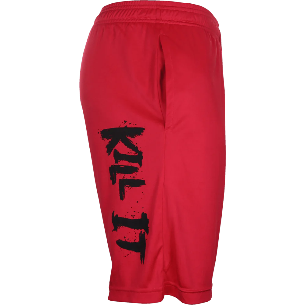 PANTALONETA RP CROWN RED SHORTS WITH BLACK LETTERING