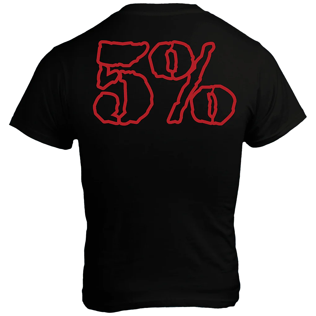 SHOOPAH PLAYERA, Black T-Shirt with Red Lettering – 5% Nutrition