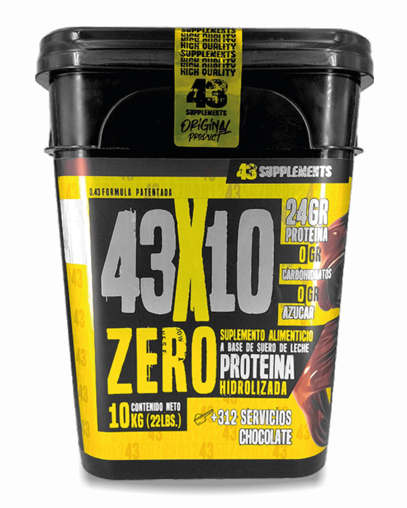 ZERO PROTEIN 43 SUPPLEMENTS CUBETA 312 SERVICIOS 22LBS (10KG)