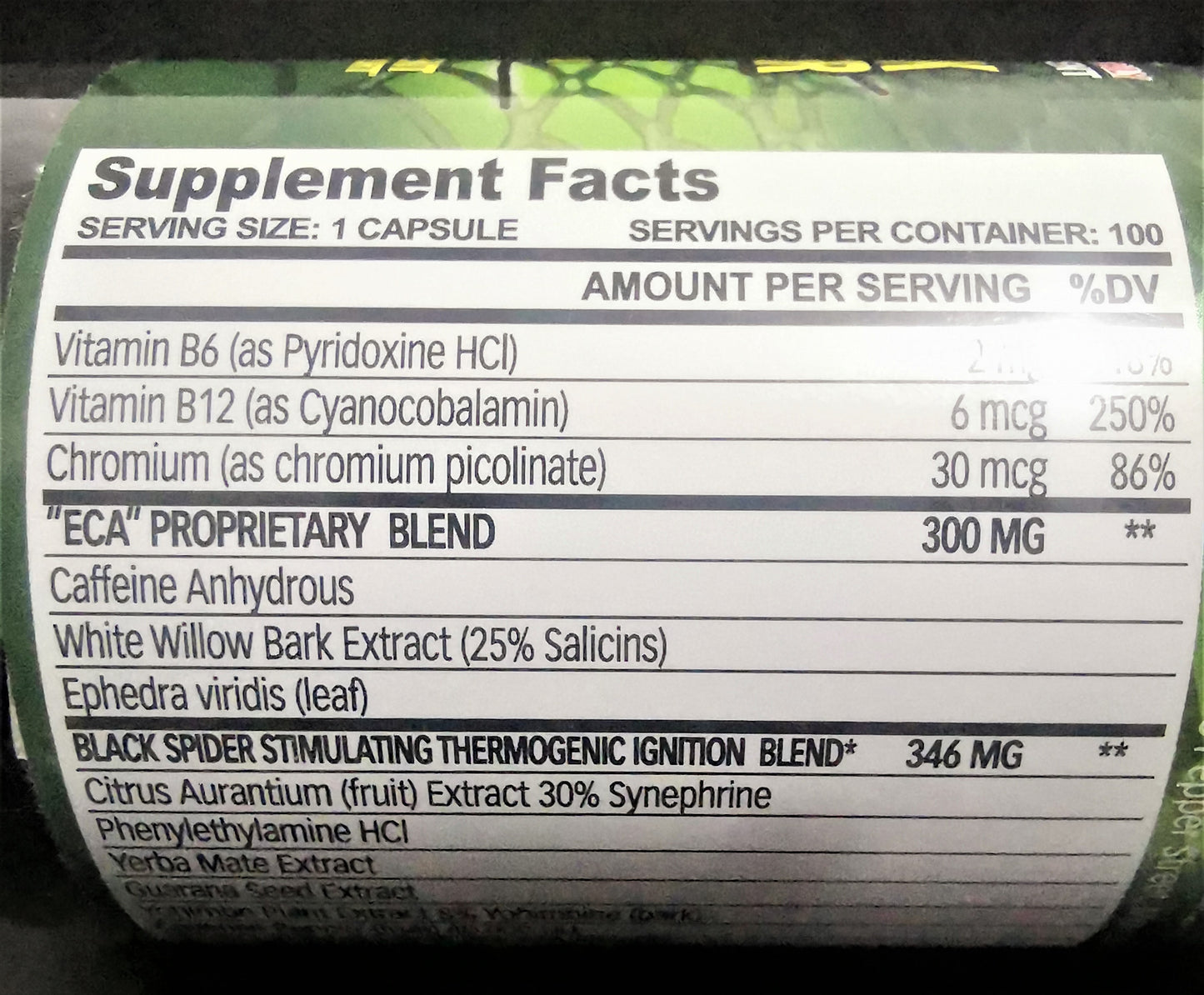 BLACK SPIDER 100 CAPSULAS