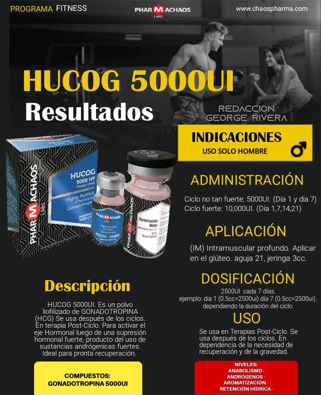 HUCOG 5000UI PHARMA CHAOS HCG