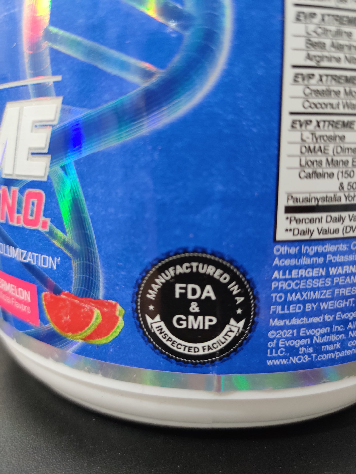 EVP XTREME NO (ELITE PUMP AND TRAINING IGNITOR) EVOGEN 40 SERVIDAS 17.49oz (1.09 lbs)